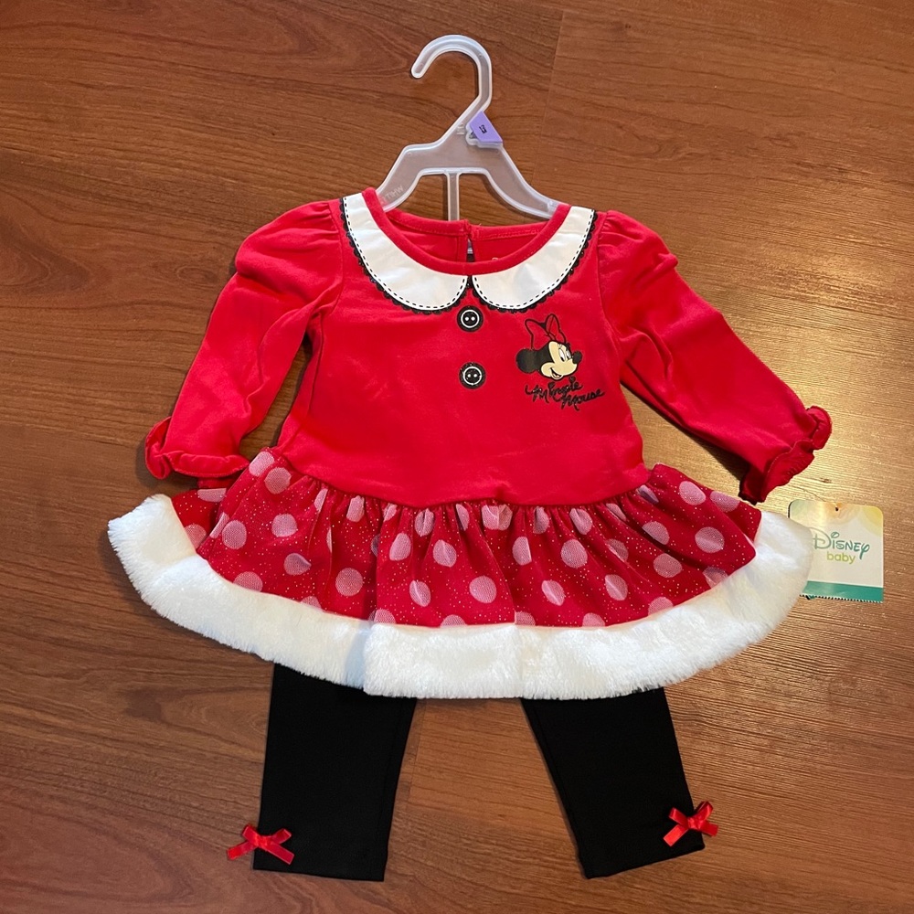 NWT 12m girls Minnie Mouse Disney outfit